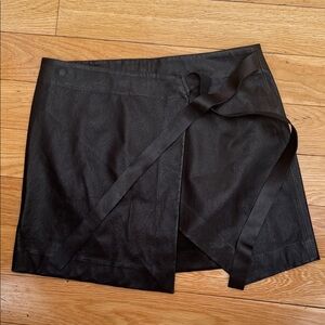 Rag & Bone Black Leather Texture Skirt